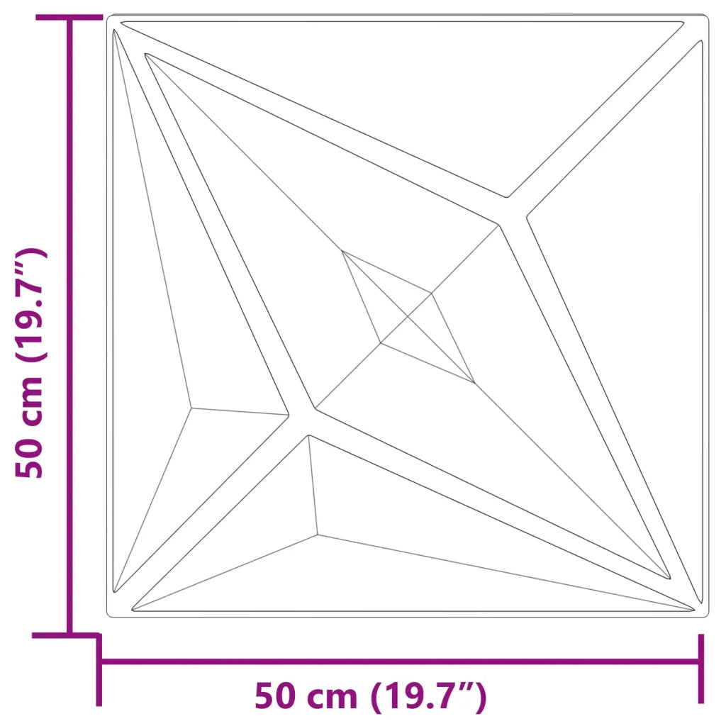 Pannelli da parete 48 pz 50 x 50 cm Verde Stella Schiuma XPS 42046080