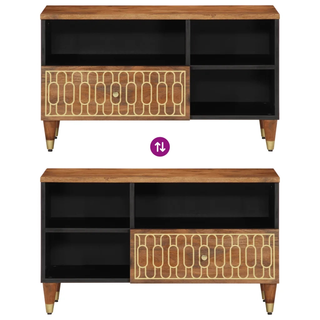 Mobile Porta TV 80x33x46 cm in Legno Massello di Mango 358301