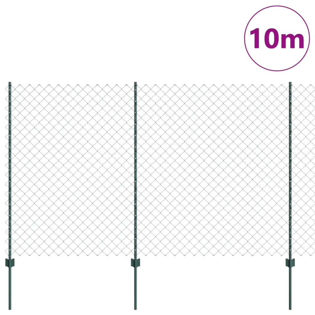 Recinzione a maglie con palo 10 x 1,6 m Verde Rete 3336244