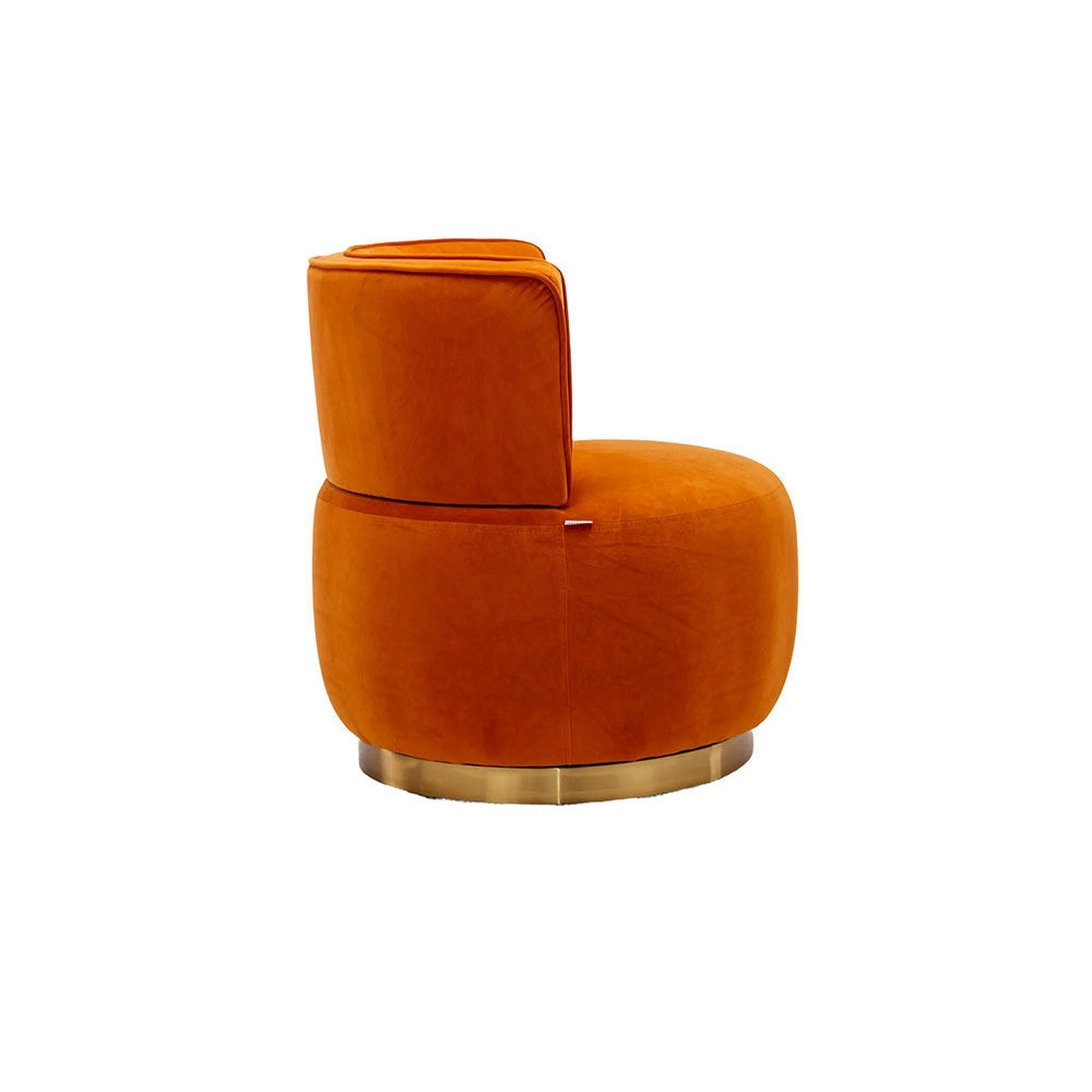 Sedia girevole moderna - Xylo - 360 gradi rivestimento velluto arancione