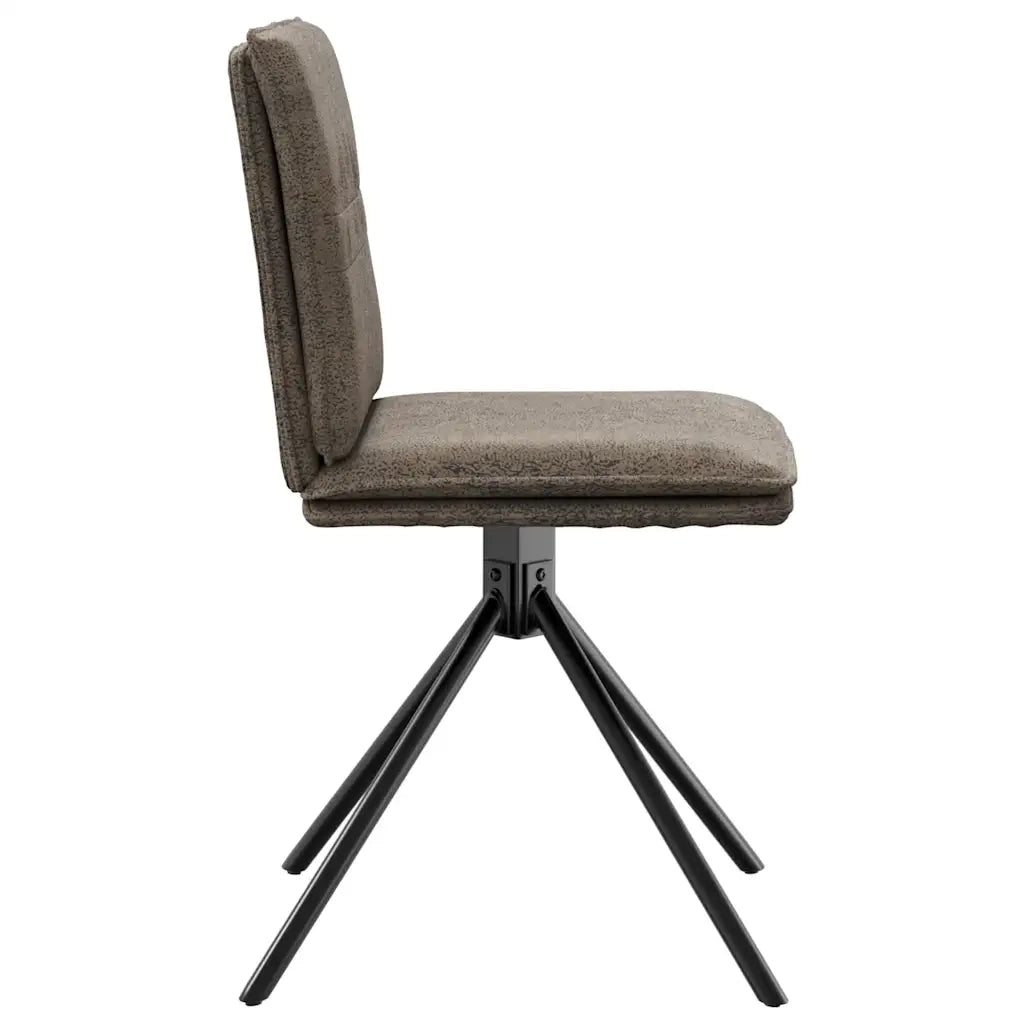 Sedia da Pranzo Grigio Scuro in Similpelle Scamosciata 4101280