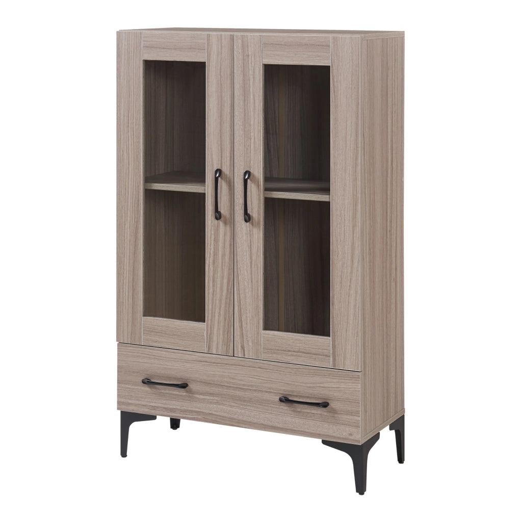 Armadio a Vetrata Søndersø Credenza con Vetrina 115 x 70 x 31 cm - Effetto Rovere Sonoma [en.casa]