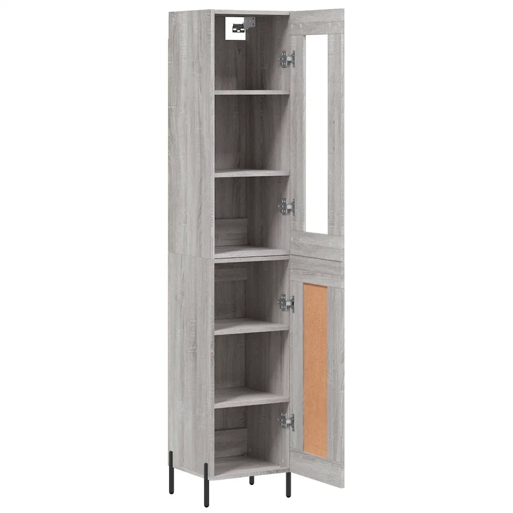 Credenza Grigio Sonoma 34,5x34x180 cm in Legno Multistrato 3199503
