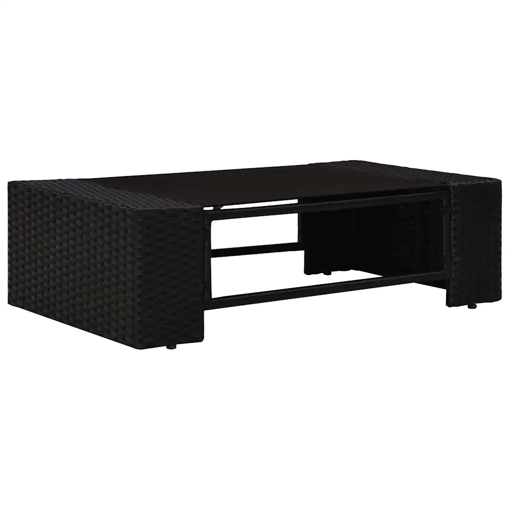 Salotto da Giardino-Set Divani da Giardino3 pz in Polyrattan Nero