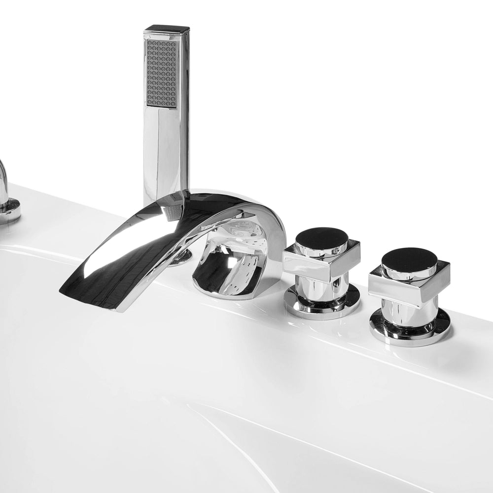 Vasca Idromassaggio Angolare Bianco Sanitario Acrilico con getti massaggianti LED 201 x 150 cm