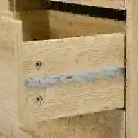 Cassettiera 6 Cassetti Stile Boho per Camera e Ingresso in Legno e Rattan, 110x40x69 cm, Rovere