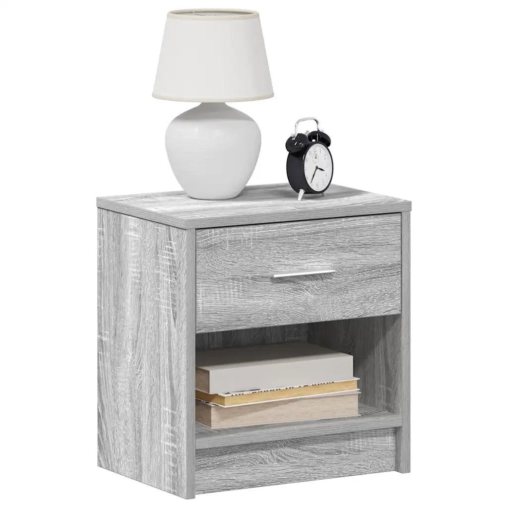 Comodini 2 pz con Cassetto Grigio Sonoma 39x28x41 cm 858760