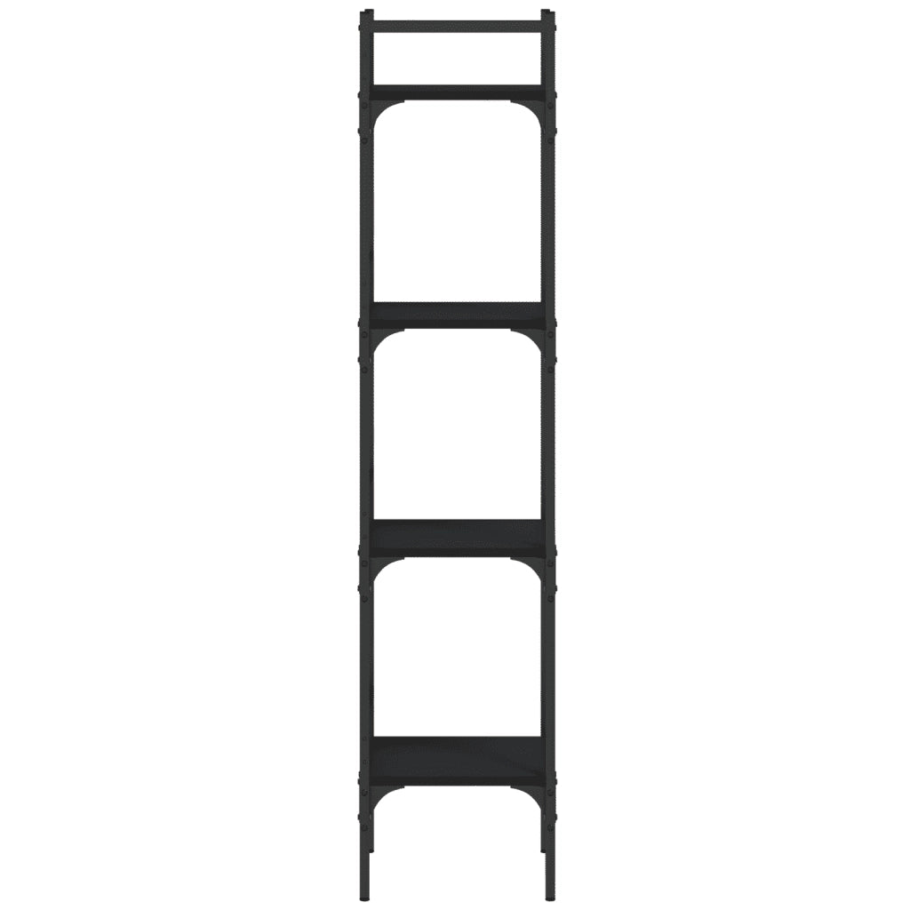 Libreria a 4 Ripiani Nera 35x30x138,5 cm in Legno Multistrato 838848