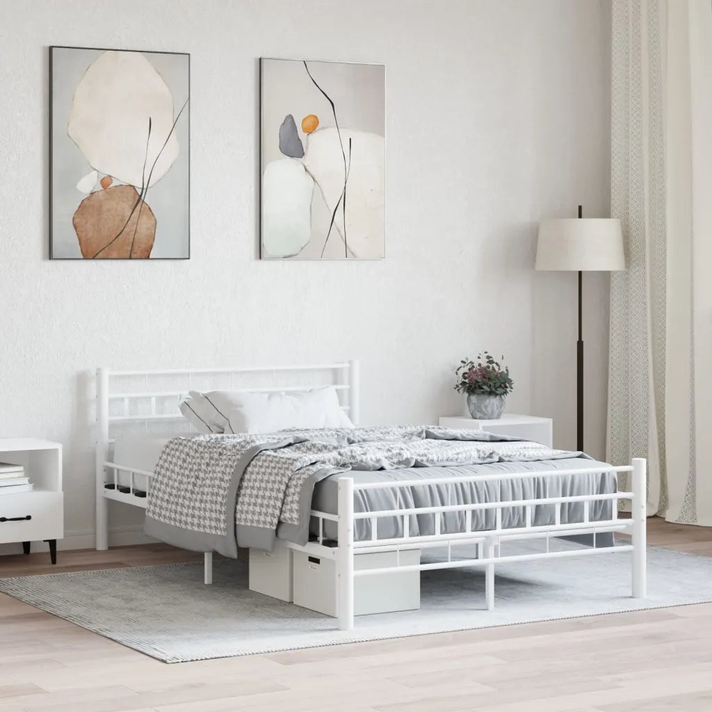 Giroletto-Struttura Letto Bianco in Metallo 140x200 cm 114312
