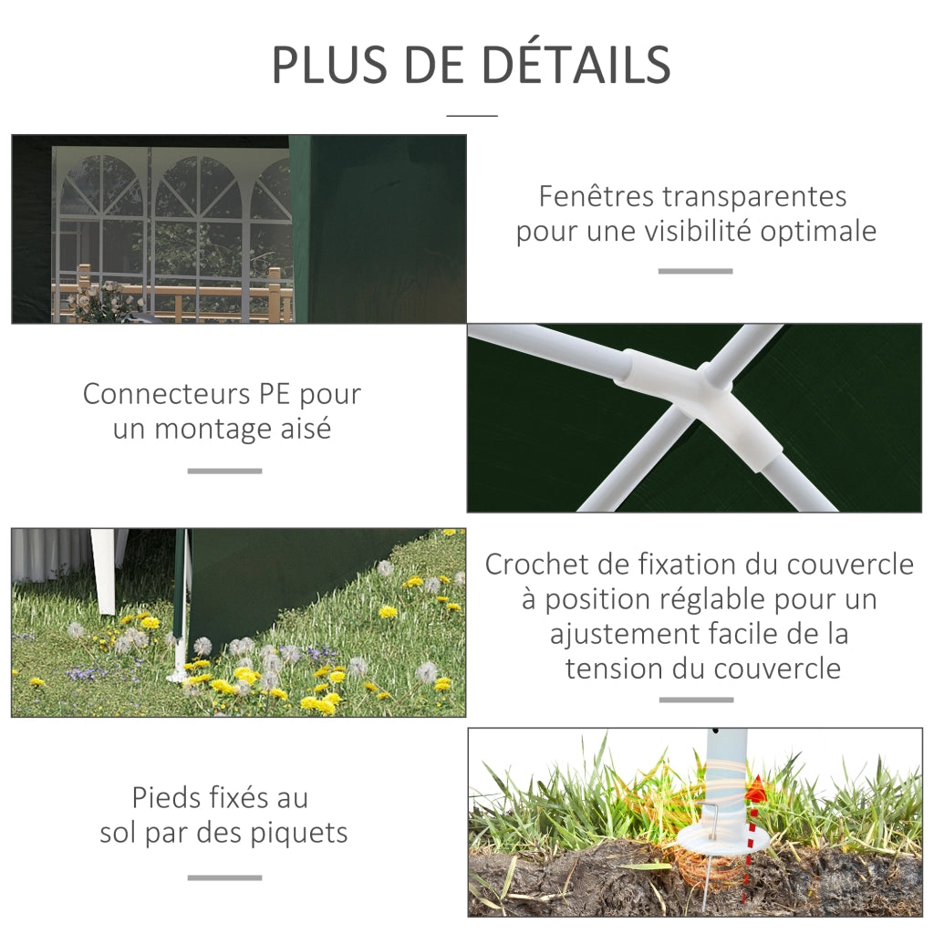 Tendone da giardino per feste ¨C zephmum ¨C verde 6x3m con finestre