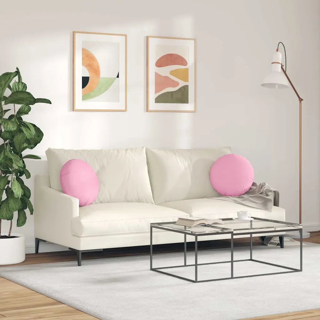 Cuscini per Seduta 2 pcs Rosa Ø40 x 13 cm Tessuto