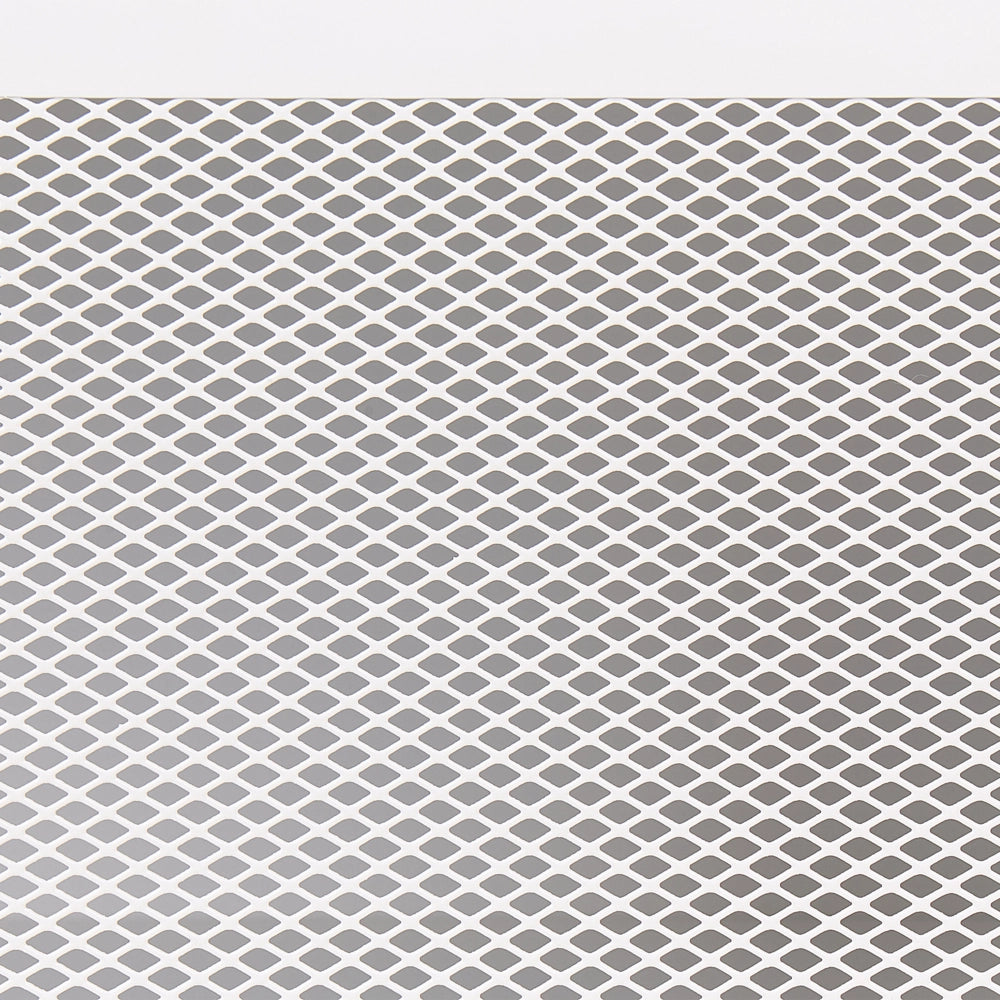 Comodino metallo bianco 45 x 35 cm ante a rete camera da letto moderna industriale