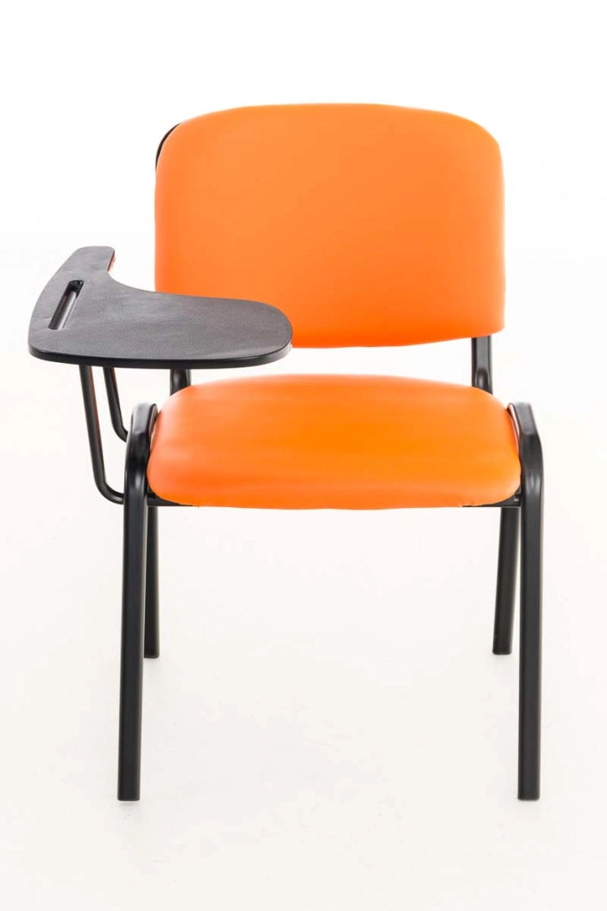 Sedia Ken in similpelle con tavolino ribaltabile arancione