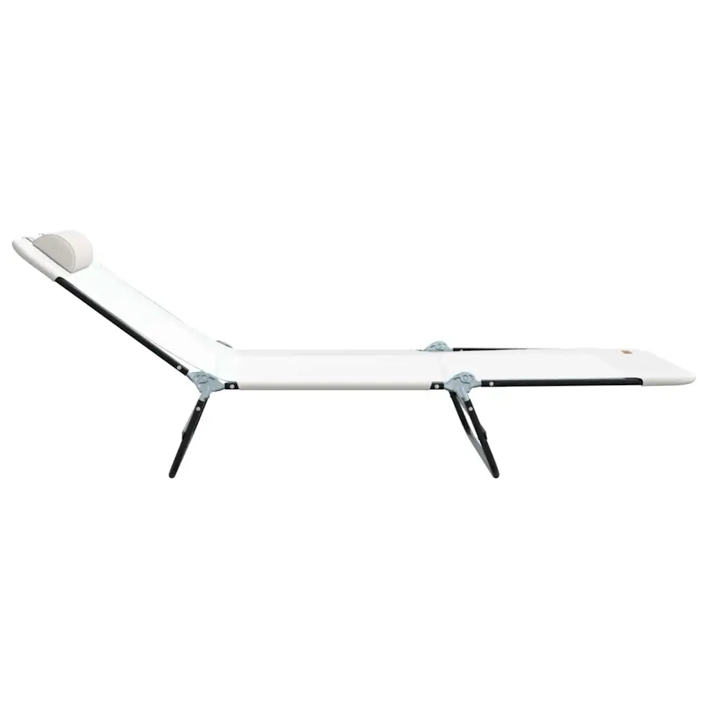 Lettino prendisole pieghevole 2 pcs Crema 182 x 55 x 85,5 cm 42003157
