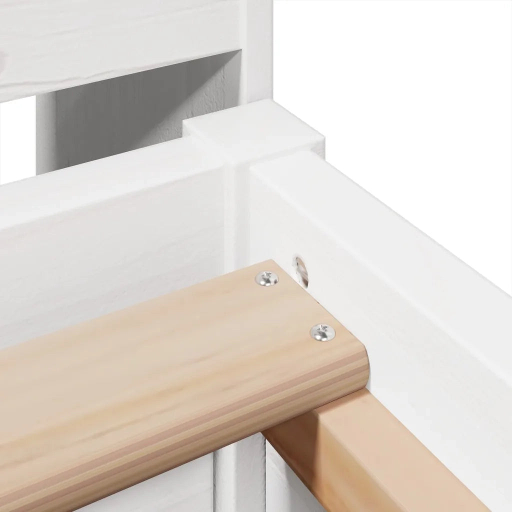 Giroletto senza Materasso Bianco 75x190 Legno Massello di Pino