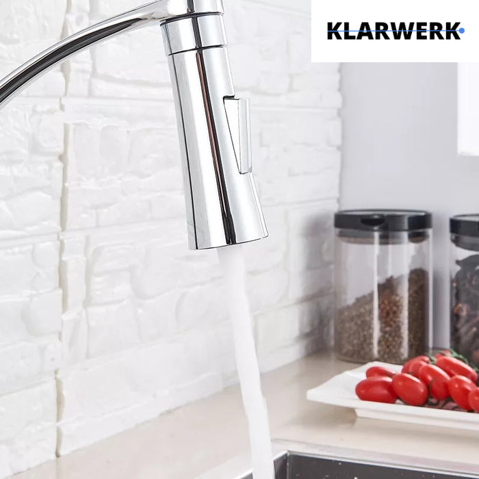 JANA | Rubinetto Gastronomia cromata girevole | da cucina in acciaio inossidabile | miscelatore ruotabile a 360° | bassa pressione 3 attacchi argento