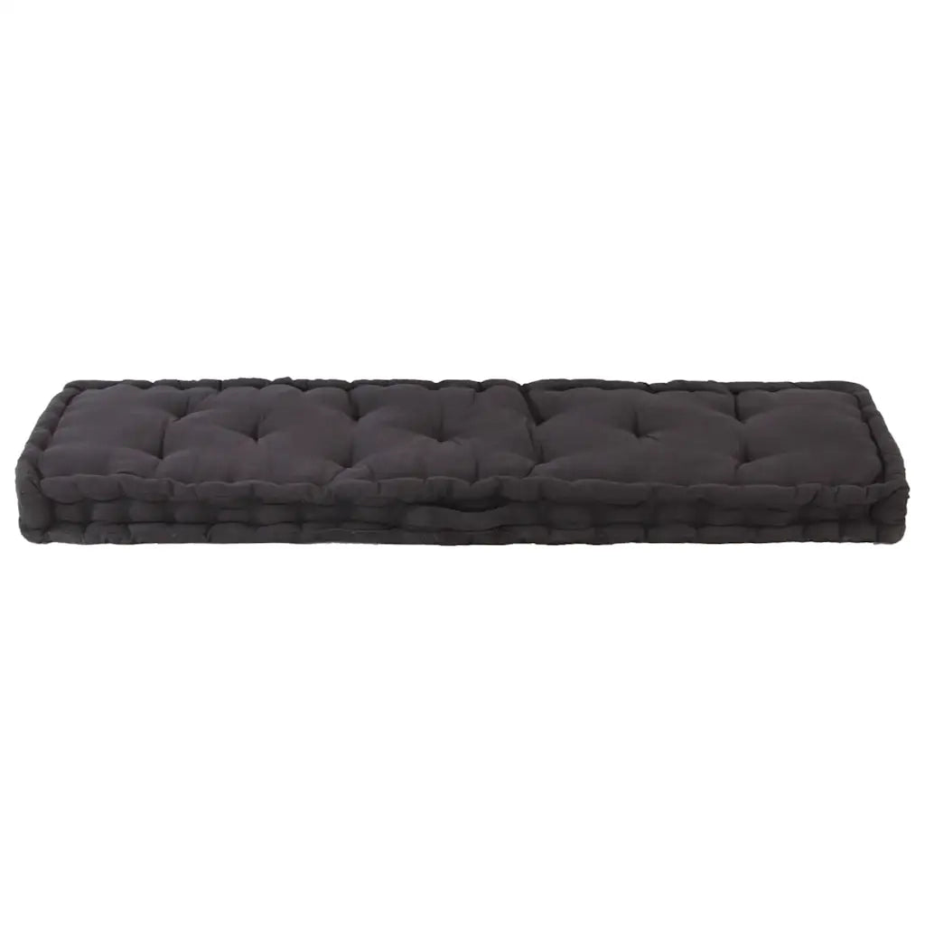 Cuscino per Pallet e Pavimento in Cotone 120x40x7 cm Nero cod mxl 43491
