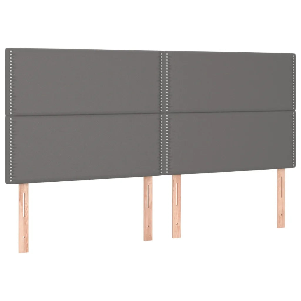 Testiera | Testata Grigio 200x5x118/128 cm in Similpelle