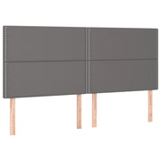 Testiera | Testata Grigio 200x5x118/128 cm in Similpelle