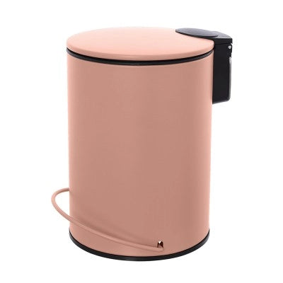 Pattumiera in acciaio 3 litri rosa soft-close con secchio estraibile Spring