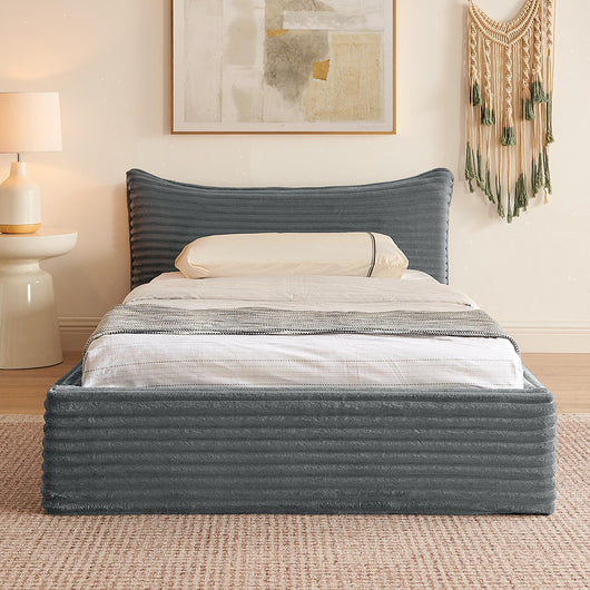 Letto bambino 90x200cm?- Xylo - chenille eucalipto grigio