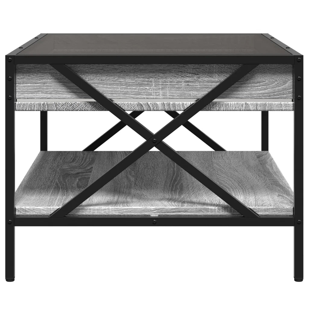 Tavolino da Salotto con LED Infinity Grigio Sonoma 70x50x38 cm