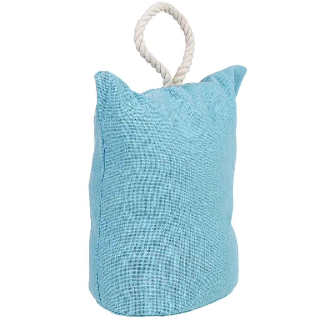 Fermaporta in cotone con conchiglia blu 12x12x25h cm