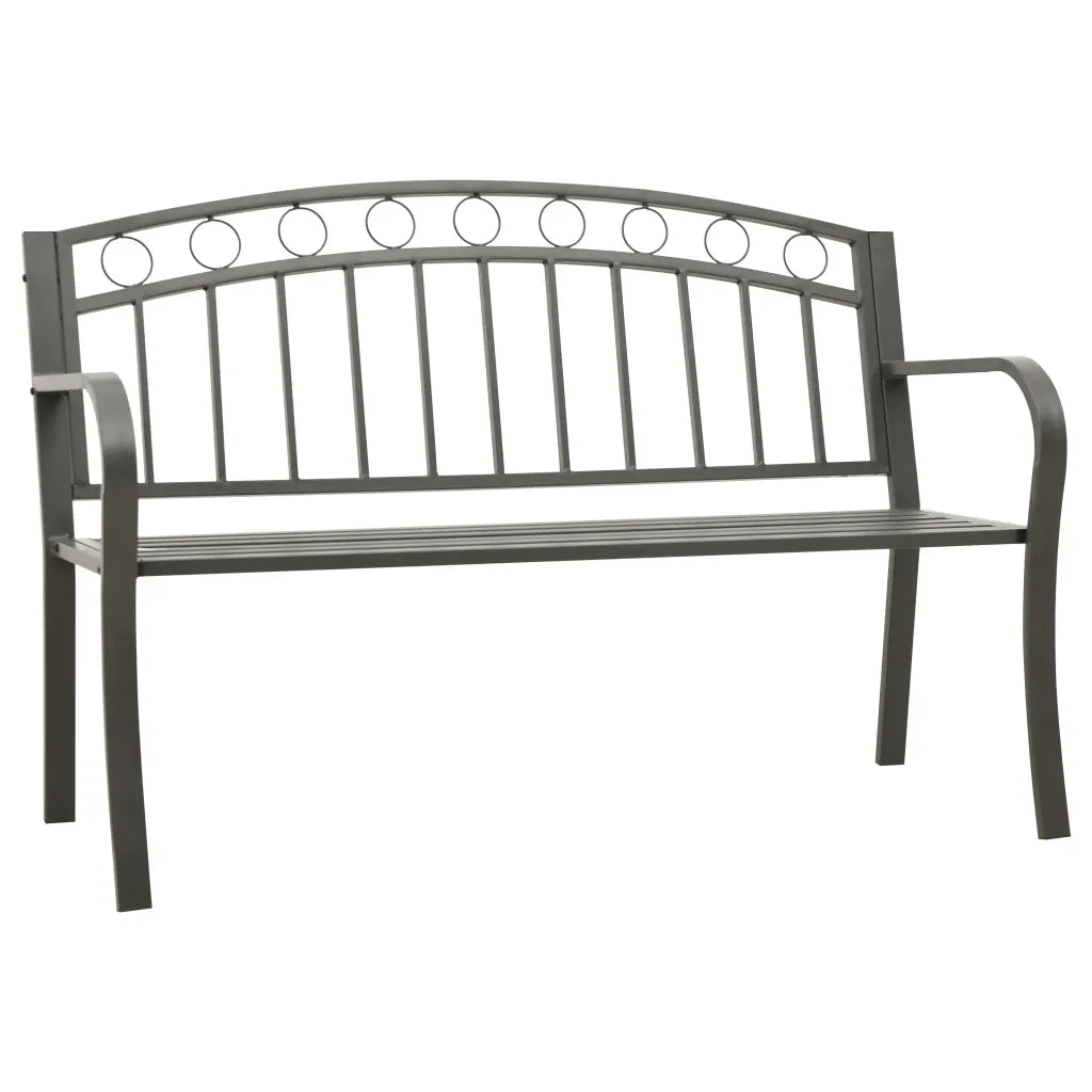 Panca da Giardino Grigia 120 cm Acciaio