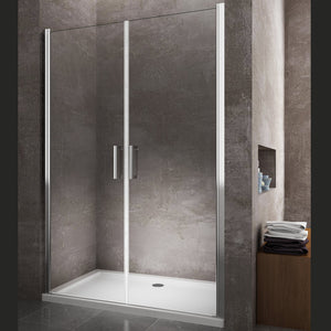 Box Doccia Doppio Battente In Linea Vetro Temperato 8 mm Easy-Clean 148,5-152,5 H 200 cm 