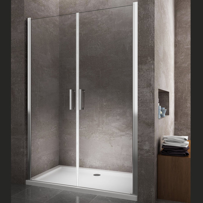Box Doccia Doppio Battente In Linea Vetro Temperato 8 mm Easy-Clean 118,5-122,5 H 200 cm 
