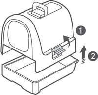 Curver Keter Lettiera per Gatti Petlife con coperchio, lettiera con paletta, moderno effetto rattan intrecciato, antracite, 51,5 x 38,5 x 40 cm