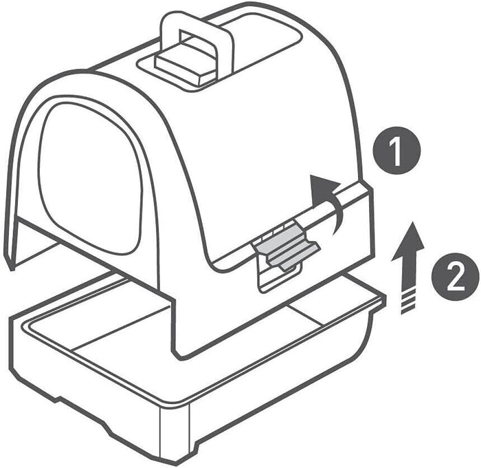 Curver Keter Lettiera per Gatti Petlife con coperchio, lettiera con paletta, moderno effetto rattan intrecciato, antracite, 51,5 x 38,5 x 40 cm