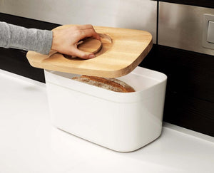 Joseph Joseph Bread Bin contenitore per pane Rettangolare Bianco Bamboo, Plastica