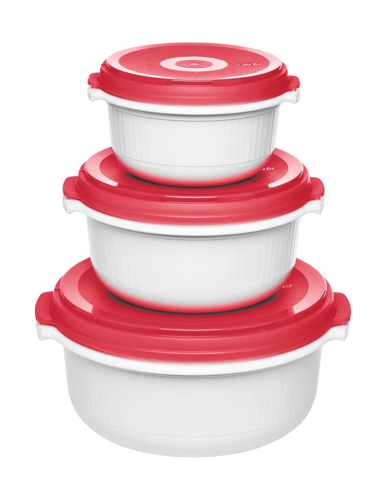 EMSA 518999 recipiente per cibo Rosso, Bianco 3 pz
