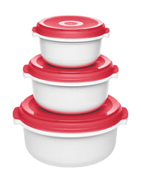 EMSA 518999 recipiente per cibo Rosso, Bianco 3 pz