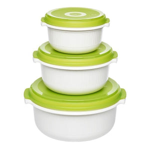 EMSA 509741 recipiente per cibo Rotondo Set Verde, Bianco 3 pz