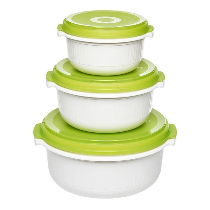 EMSA 509741 recipiente per cibo Rotondo Set Verde, Bianco 3 pz