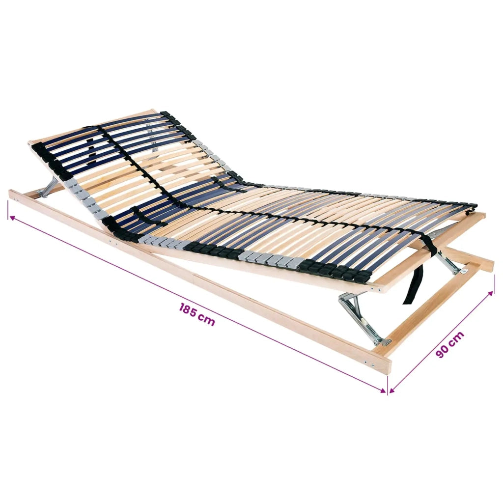 Base a doghe Marrone 90 x 190 cm Legno massello di faggio 42015264