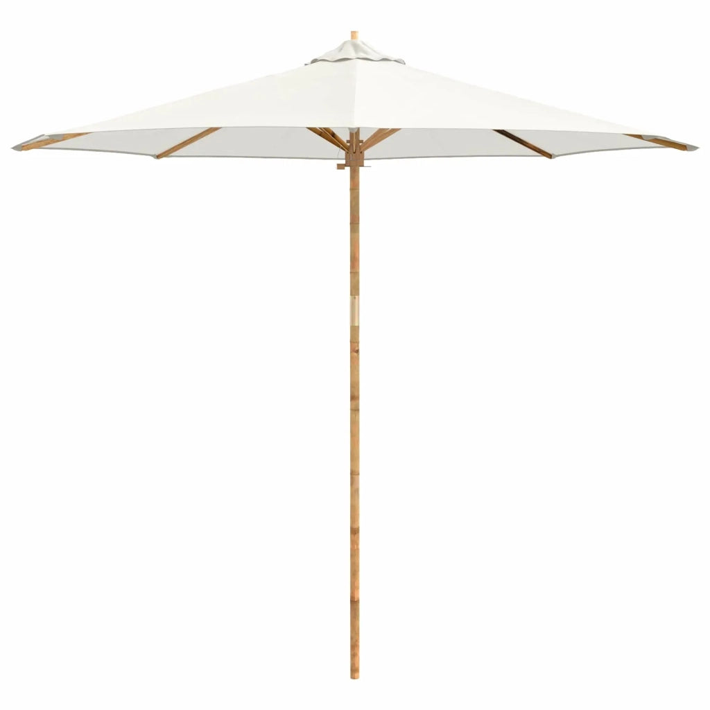 Ombrello da giardino-Ombrellone da spiaggia Bianco Crema ? 270 x 260 cm Bamb¨´