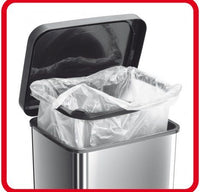 PATTUMIERA CON PEDALE 40 LT. PASO ARGENTO METALLIZZATO