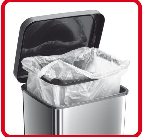 PATTUMIERA CON PEDALE 40 LT. PASO ARGENTO METALLIZZATO