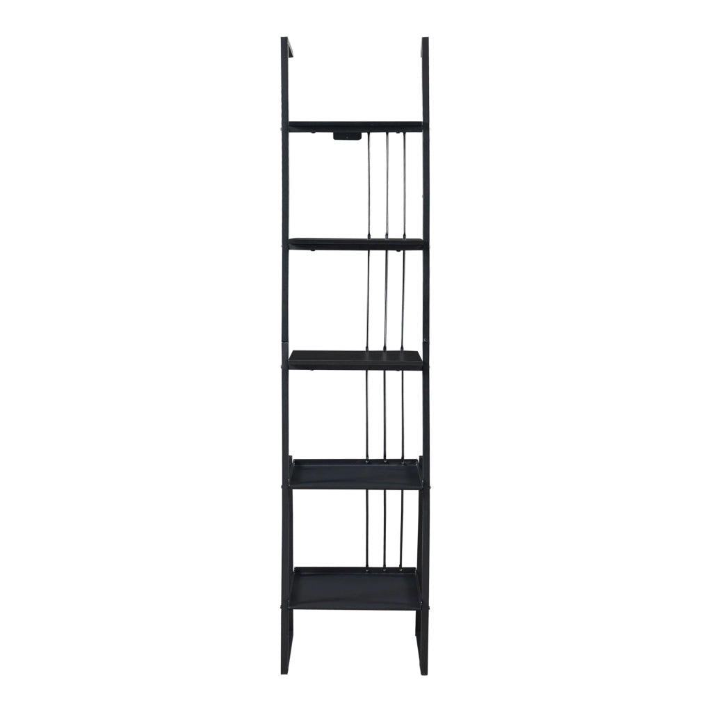 Set Storfjord Composto di Mobile TV 3 Scaffali a Scala - Nero [en.casa]