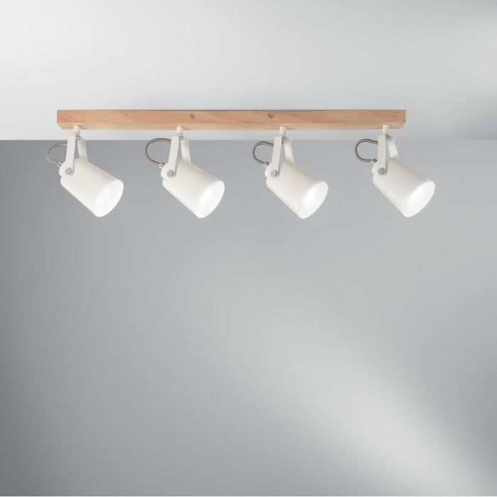 APPLIQUE EDA 4X E14 69X17XH13CM BIANCA / LEGNO.