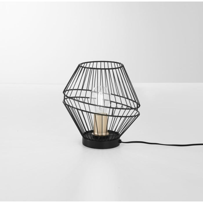 LAMPADA DA TAVOLO KIKO E27 D.25XH26CM NERO/ORO.