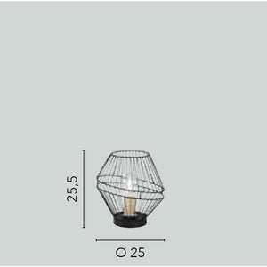 LAMPADA DA TAVOLO KIKO E27 D.25XH26CM NERO/ORO.