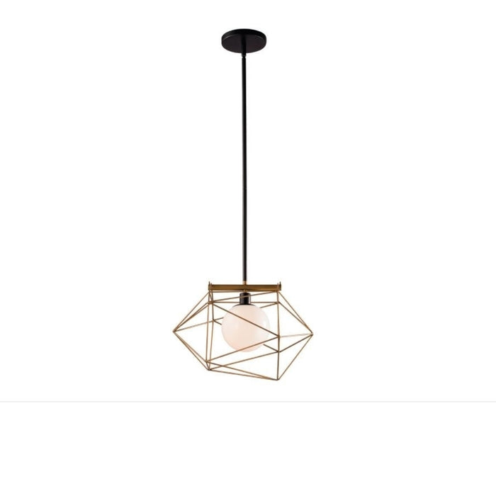 LAMPADARIO ABRAXAS E27 41X31XH150CM ORO/NERO.