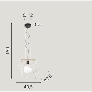 LAMPADARIO ABRAXAS E27 41X31XH150CM ORO/NERO.