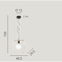 LAMPADARIO ABRAXAS E27 41X31XH150CM BIANCA.