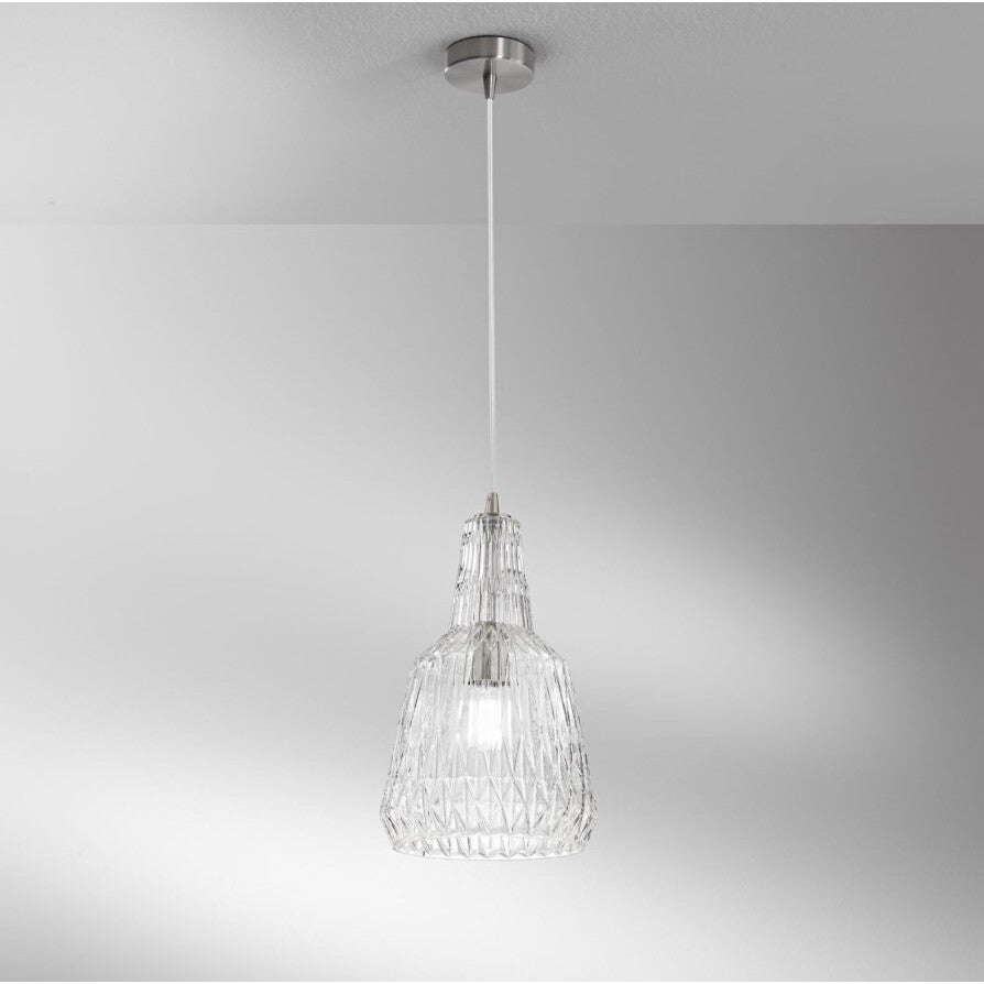 LAMPADARIO GALWAY 1XE27 D.23XH150CM TRASPARENTE.