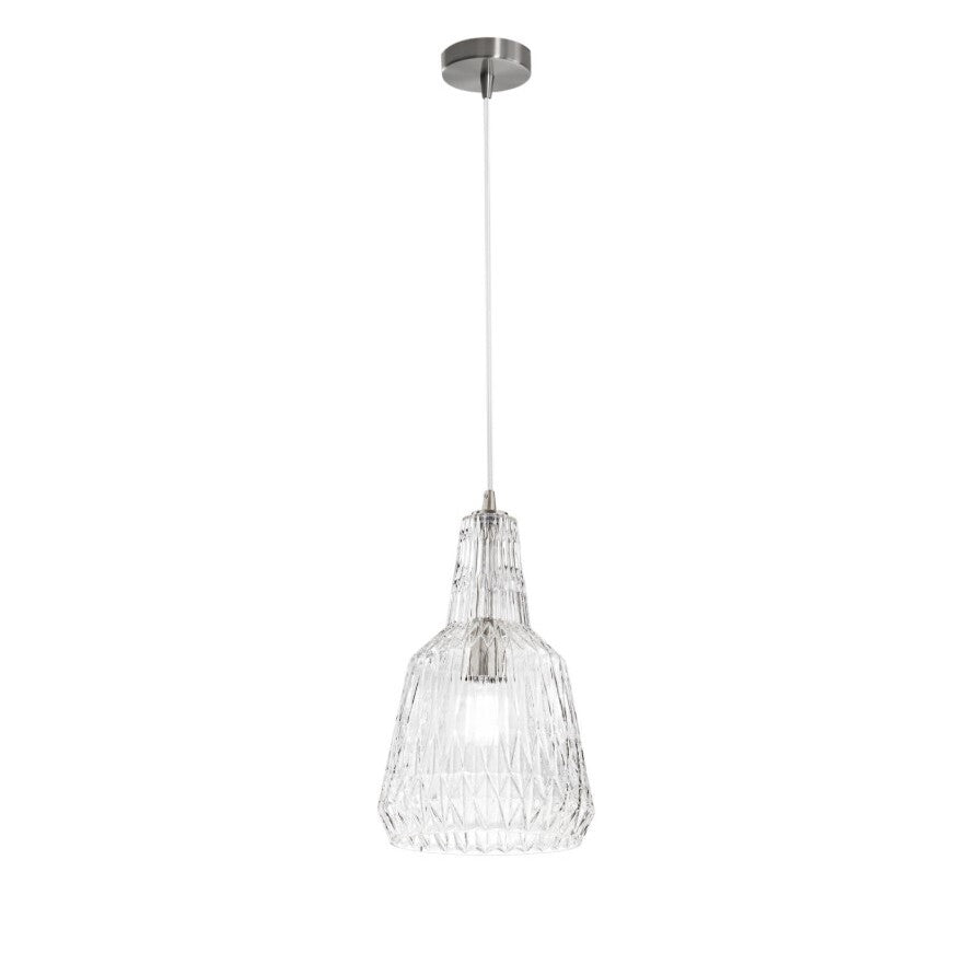 LAMPADARIO GALWAY 1XE27 D.23XH150CM TRASPARENTE.